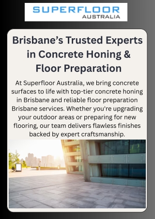 Premium Concrete Honing and Floor Preparation Services in Brisbane