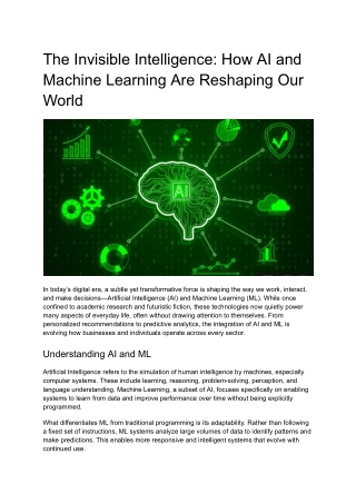 The Rise of AI and ML: Transforming Industries and Human Experience
