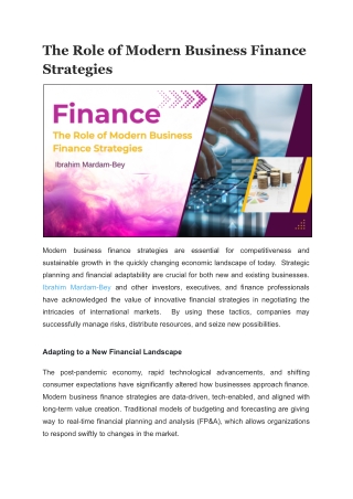 Ibrahim Mardam-Bey and the Future of Financial Strategy