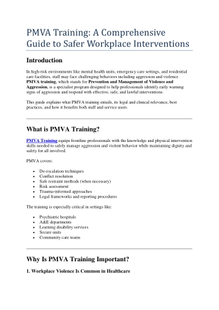 PMVA Training