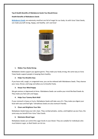 Top 8 Health Benefits of Mahabeera Seeds You Should Know