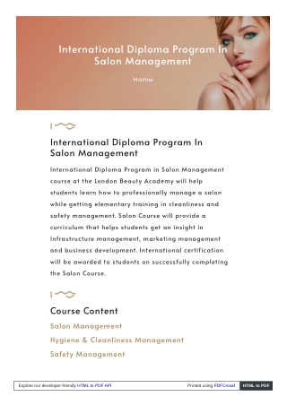 International Diploma in Salon Management | AMA International