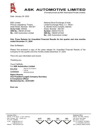 ASK Press Release JAN 2025