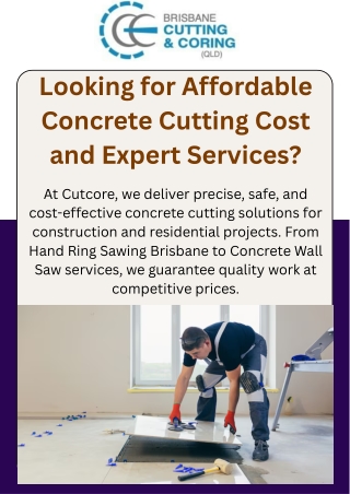 Affordable Concrete Cutting Services in Brisbane | Hand Ring Sawing & Wall Saw C