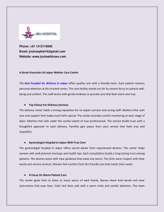 A Great Encounter At Jaipur Mother Care Centre