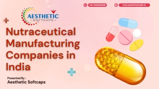 Nutraceutical Manufacturing Companies in India