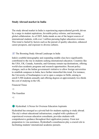 Study Abroad market in India '29