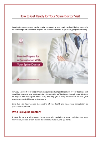 How to Prepare for A Consultation with Your Spine Doctor?