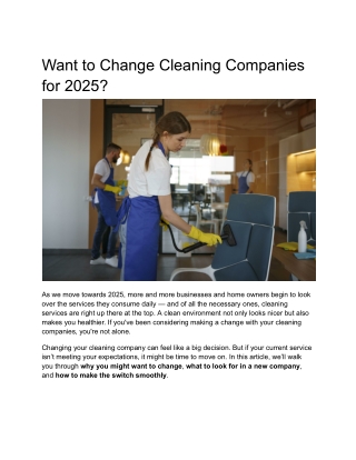 Want to Change Cleaning Companies for 2025_