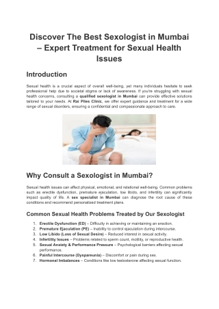 Sexologist in Mumbai
