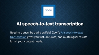 AI speech-to-text transcription