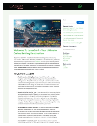 Welcome to Laser24-7 – Your Ultimate Online Betting Destination