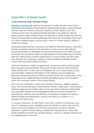 Greenville 2 at Emaar South