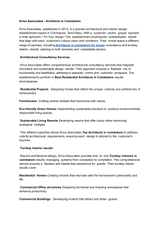 Kriva Associates - Architects in Coimbatore (1)