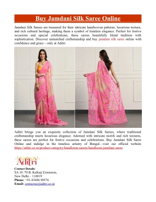 Buy Jamdani Silk Saree Online