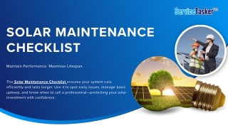 Solar Maintenance Checklist | ServiceTasker™