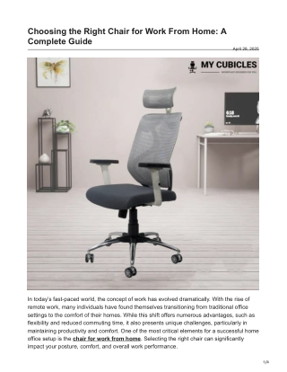 Choosing the Right Chair for Work From Home A CompleteGuide