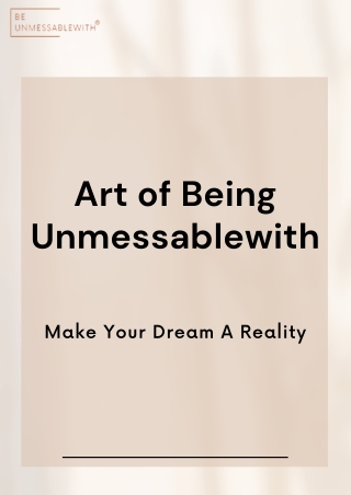 Certified Executive Coaching with Art of Being Unmessablewith