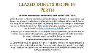 glazed donuts recipe in Perth