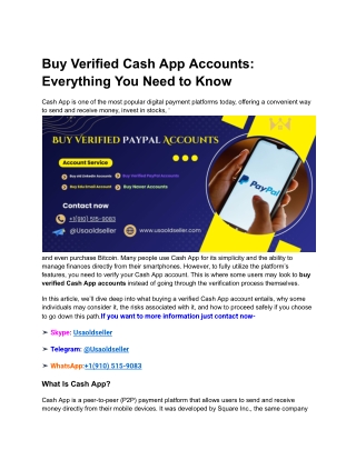 What are the top 5 sites to buy verified cash app and paypal accounts