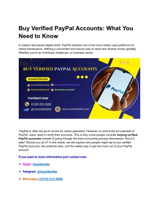 Why should you buy verified PayPal accounts? How and ...