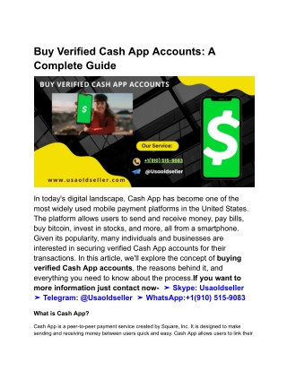 Buy Verified Cash App Accounts_ A Complete Guide