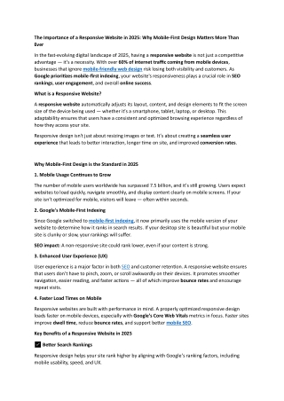 The Importance of a Responsive Website in 2025