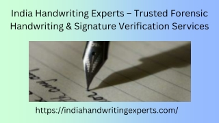 Forensic Handwriting and Signature Verification Services by India Handwriting Experts
