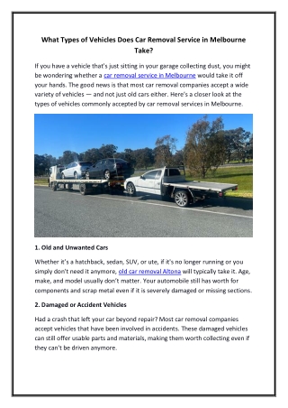 What Types of Vehicles Does Car Removal Service in Melbourne Take.docx