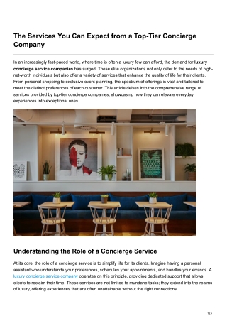 The Services You Can Expect from a Top-Tier Concierge Company