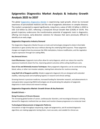 6-Epigenetics Diagnostics Market