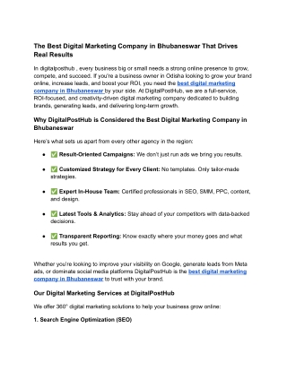 Best Digital Marketing Company in Bhubaneswar