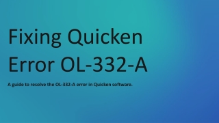 How to fix Quicken Error OL-332-A 1(800) 242-0792