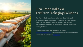Fertilizer Packaging Solutions – Durable, Efficient & Customizable Options