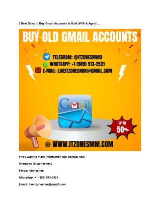 5 Best Sites to Buy Gmail Accounts in Bulk (PVA & Aged) ...