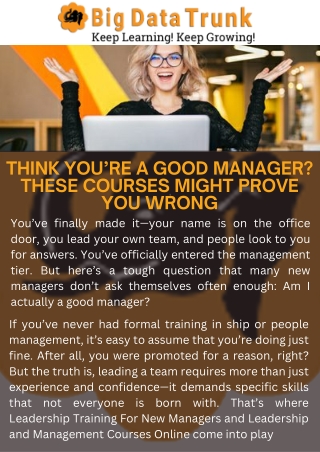 Think You’re a Good Manager These Courses Might Prove You Wrong