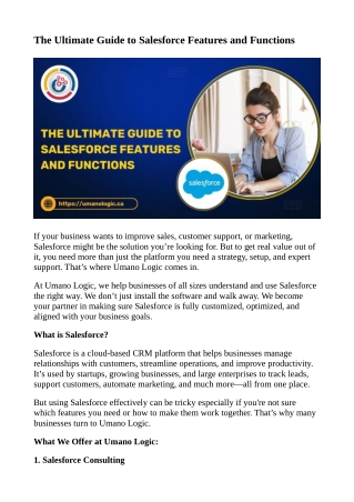 The Ultimate Guide to Salesforce Features and Functions