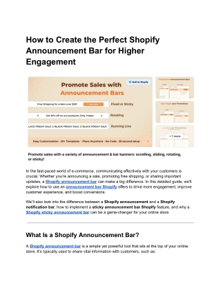 How to Create the Perfect Shopify Announcement Bar for Higher Engagement