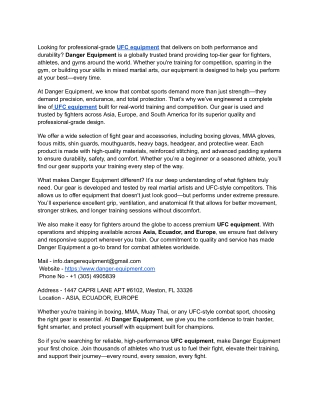 High-Performance UFC Equipment _ Danger Equipment