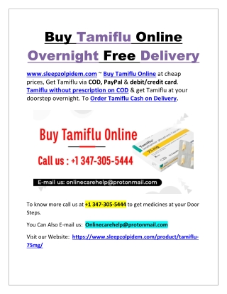 Buy Tamiflu Online Overnight Free Delivery