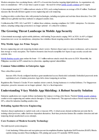 Enterprise Mobile Security with V-key Mobile app shielding