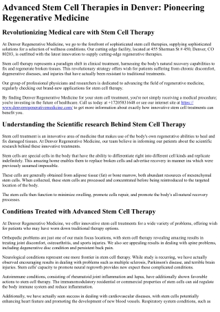 Denver Regenerative Medicine