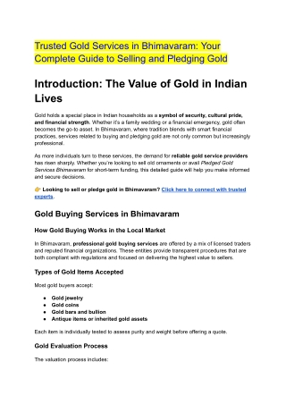 Trusted Gold Services in Bhimavaram_ Your Complete Guide to Selling and Pledging Gold