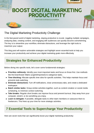Boost Your Productivity