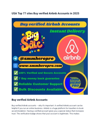 USA Top 77 sites Buy verified Airbnb Accounts in 2025
