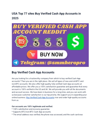 USA Top 77 sites Buy Verified Cash App Accounts in 2025