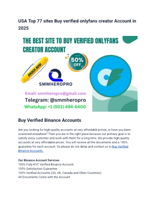 USA Top 77 sites Buy verified onlyfans creator Account in 2025