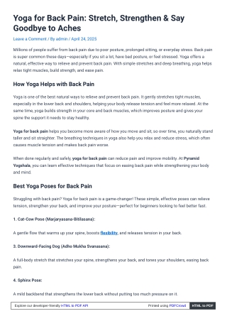 Back Pain? Try These Effective Yoga Asanas