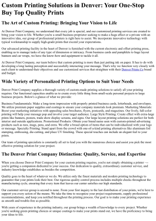 Denver Print Company