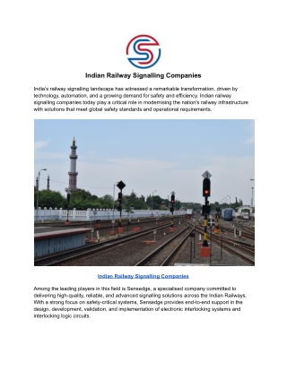 Indian Railway Signalling Companies